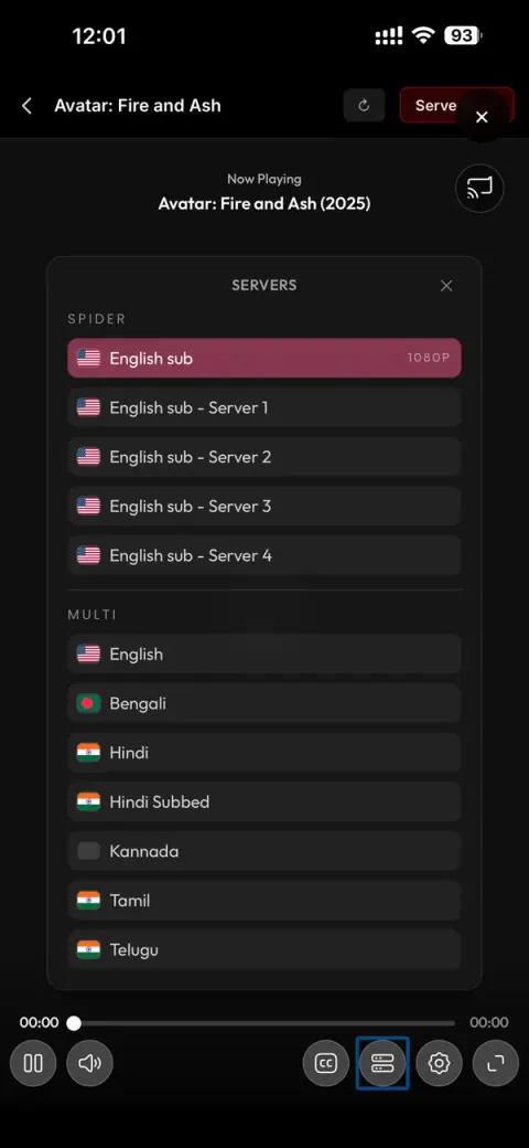NetMirror iOS — Multi-audio: English, Hindi, Tamil, Telugu, Bengali and more audio per title.