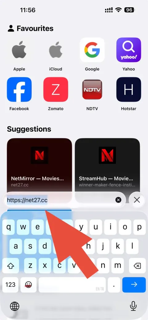 iOS step 1: Open in Safari