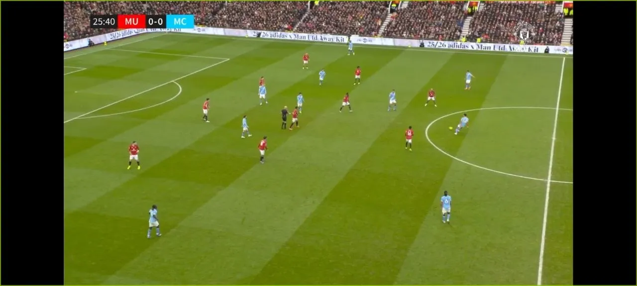 NetMirror TV — Watch live in full screen: Pick a channel and it plays full-screen and live — here a football match streaming straight to the TV.