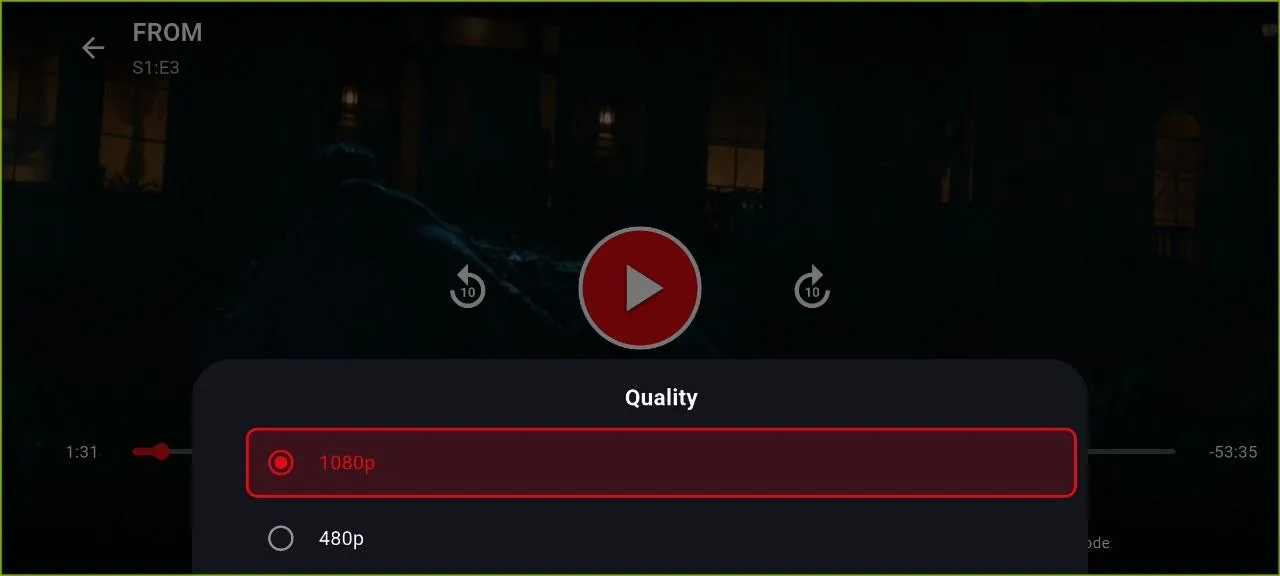NetMirror TV — Choose your quality: Switch between 1080p, 720p, 480p and 360p on the fly, matching your connection without leaving the video.